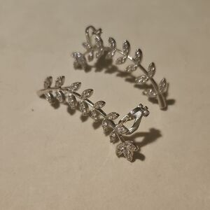 Silver Leaf Design Earrings